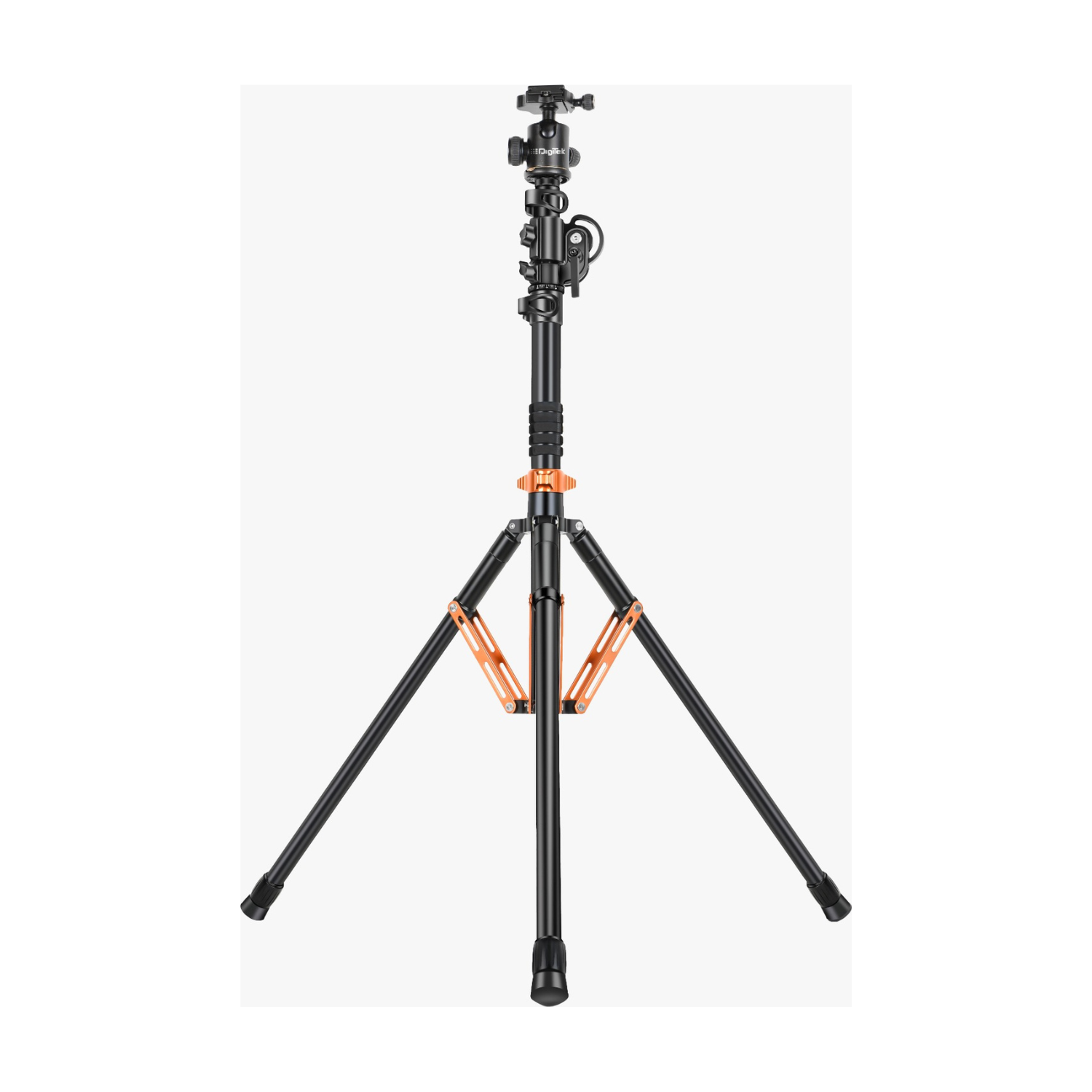 Digitek (DTR 830BH) 8.26ft Aluminum Light Stand Cum Tripod, 5Kg Max Load, 360° Adjustment, Ball Head, 4-Section, Overhead Shooting, 1/4 & 3/8 Screws, Cameras & Video Lights Compatible, for Photography