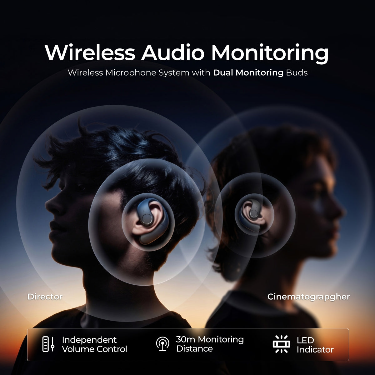 Digitek DWM 122 Wireless Microphone System with Wireless Audio Monitoring, TF Card Support, Type C & LTC Connector, 80M Range, 4.5Hr Run Time, Record with Android iOS Smartphone and DSLR for Vlogging, Interviews & Podcast