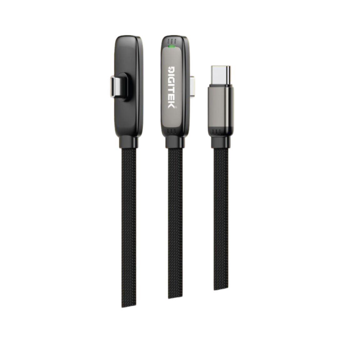 Digitek DC 1M C2C 60W NB ST USB Type-C to Type-C 60W Super Fast Charging Cable, 1 Meter, 480Mbps Data Transfer, 360° Rotating Foldable Stand, Zinc Alloy & Braided Cable, Fast Charging for Smartphones, Tablets & Laptops