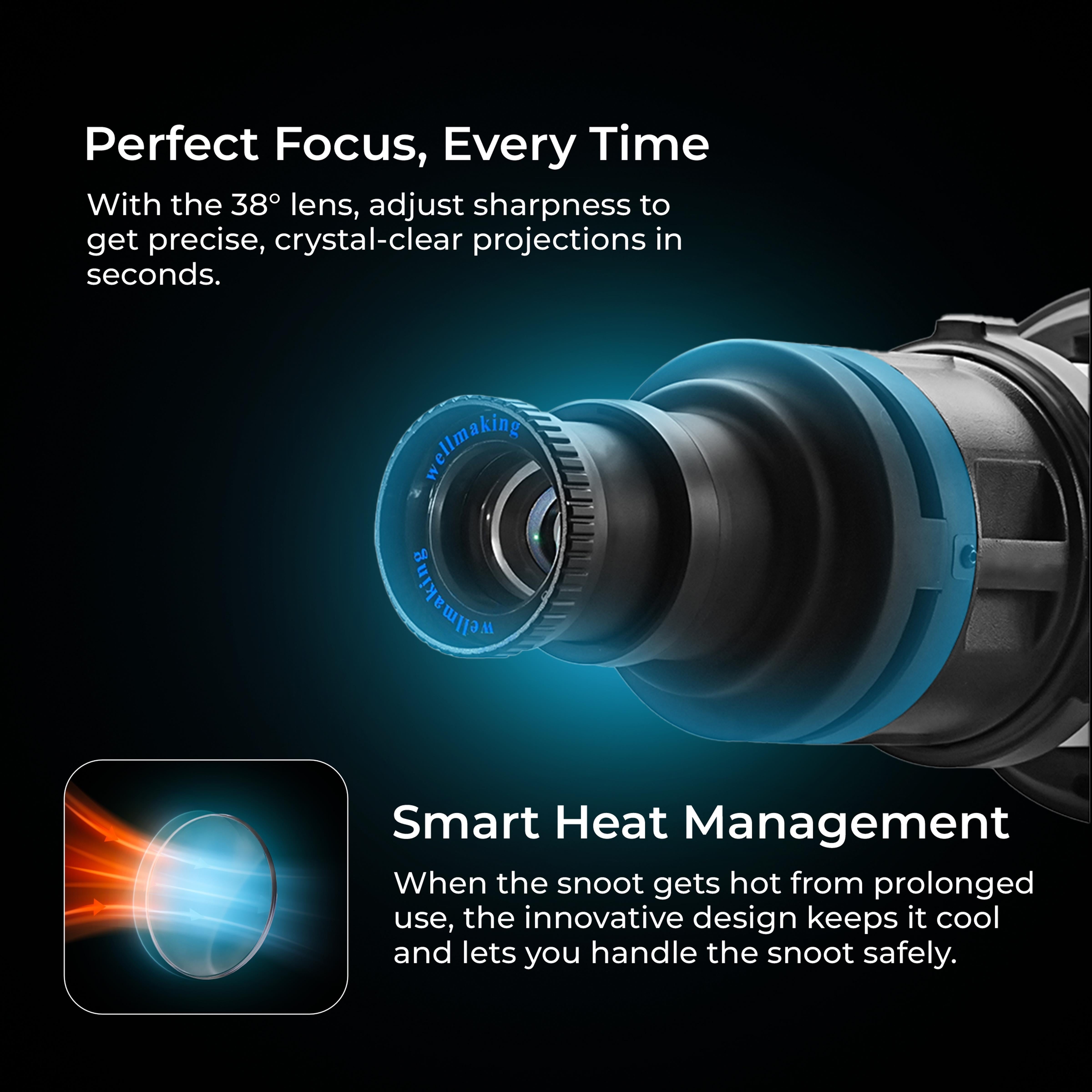 Digitek (DS-240) Bowens Mount Optical Snoot Projector Kit with Gobo Frame & 4 Color Films, 6 Stainless Gobo Patterns, 38° Lens for LED Lights, Sharp Image Projection, Fit for LED Continuous Lights.