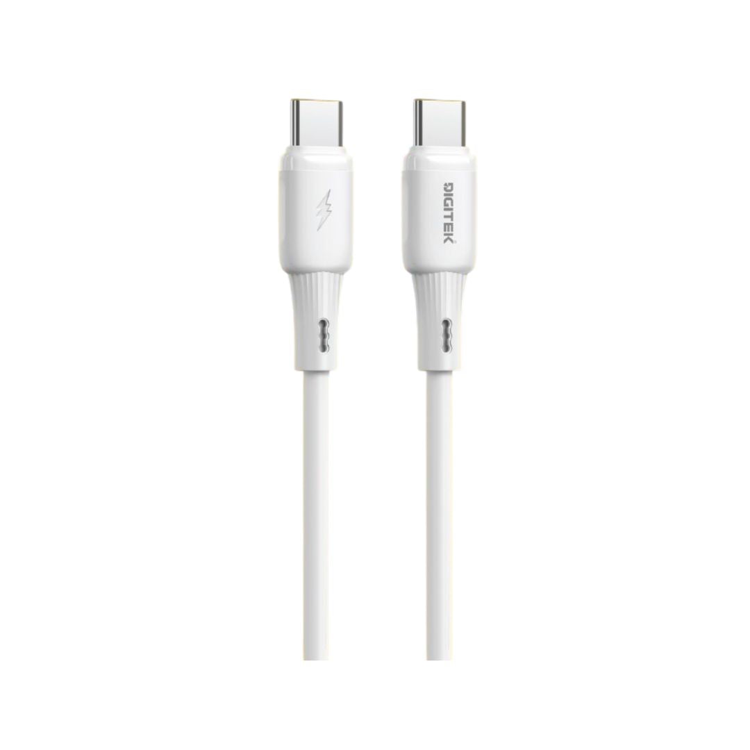 Digitek DC 1M C2C 60W SL USB Type-C to Type-C Super Fast Charging Cable, 60W PD, 480Mbps Data Transfer, 270° Rotating Connector, Liquid Silicone & Aluminium Alloy, 1 Meter USB-C Cable for Smartphones, Tablets & Laptops