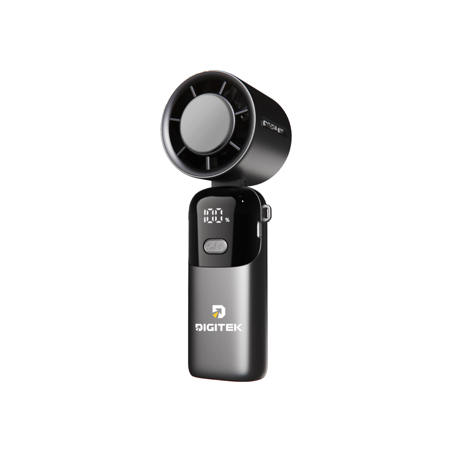 Digitek DFP-S19 Portable Handheld Fan | 5W Powerful Wind | 100 Stepless Speed Levels | 1800mAh Rechargeable Battery | LED Display | USB Type-C Charging | Foldable Handheld, Desktop & Hanging Mini Fan