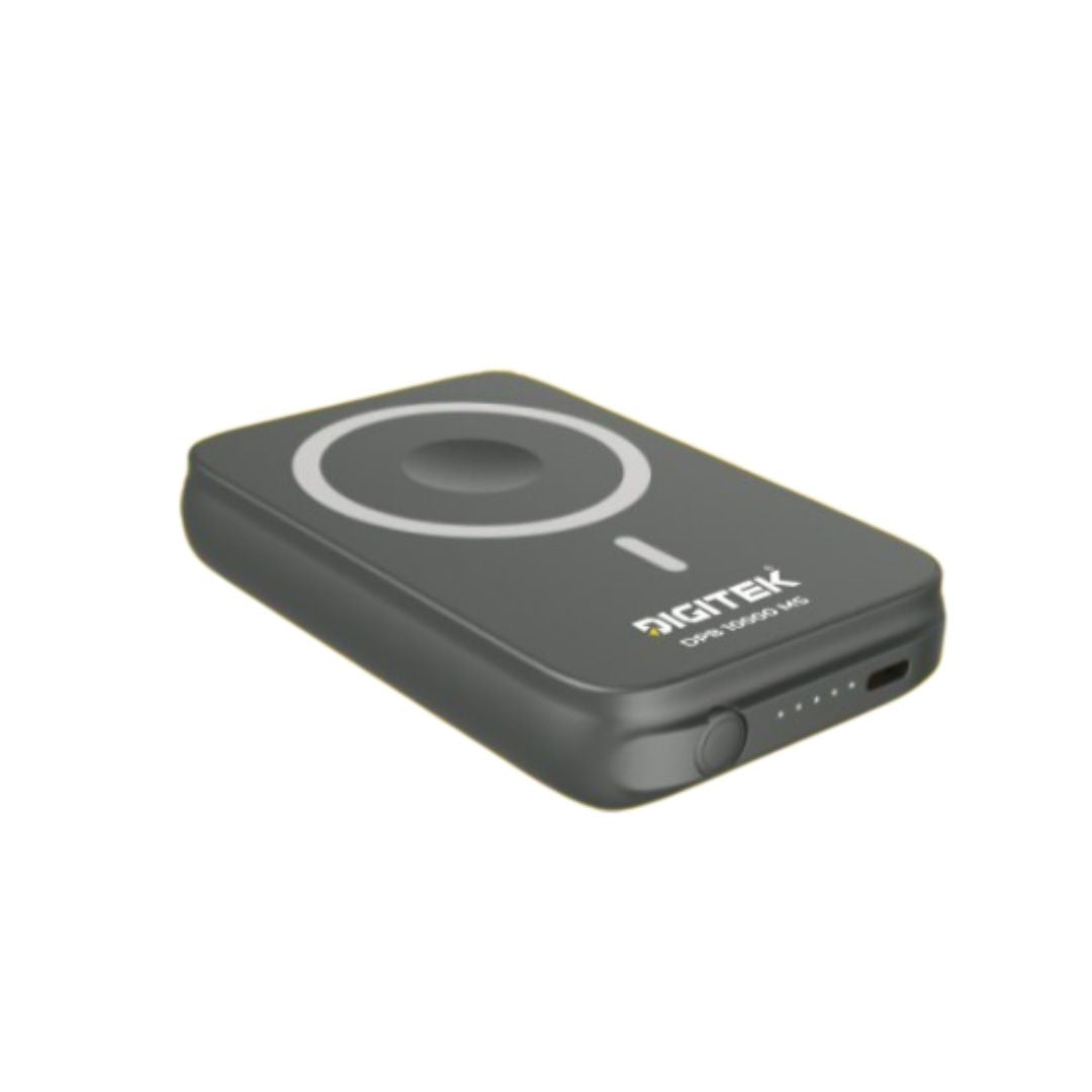 DIGITEK DPB-10000 MS MagSafe 10000mAh Power Bank, 15W Wireless Portable Charger, Fast Charging Power Bank with LED Status Display, Type-C Input & Output, Overheat & Short Circuit Protection for Smartphones & Tablets
