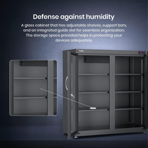 Digitek AD 260S 250 Liters Capacity Digital Display Dry Cabinet with Humidity Controller - Digitek