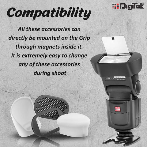 Digitek (DFBG-001) Professional Flash Bot Grip with Magnet | for Speedlight Flash Modifier - Digitek