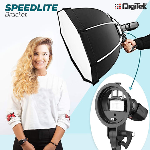 Digitek (DFSB 003) S-Type Speedlite Bracket Elinchrom Mount Holder | for Speedlite Flash Softbox, Beauty Dish, Snoot, Reflector & Photographic Umbrella - Digitek