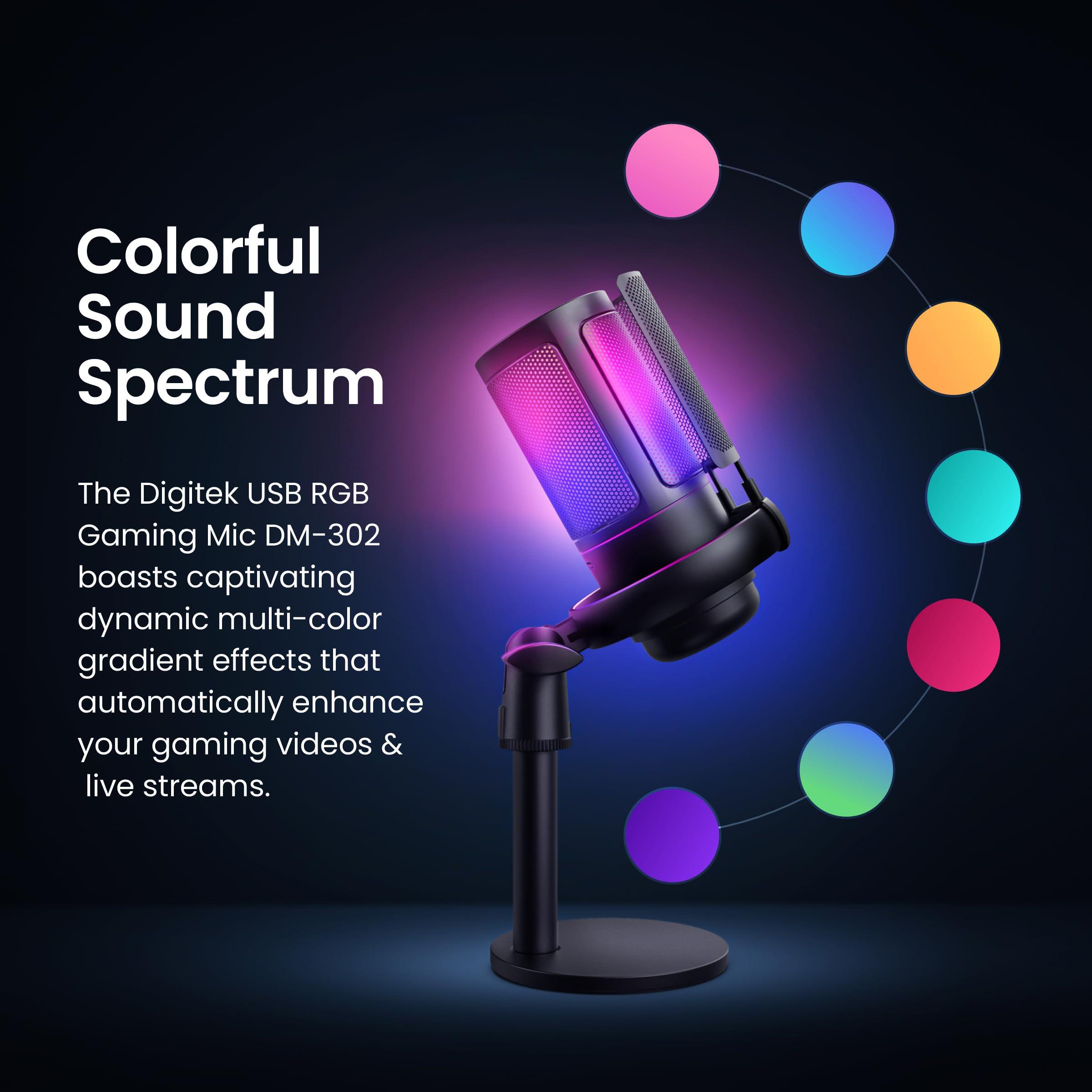 Digitek (DM 302) USB Professional RGB Gaming Microphone - Digitek