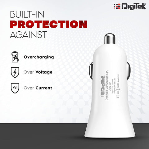 Digitek (DMC 031) High-Speed Dual USB Car Charger 2.4A - Digitek