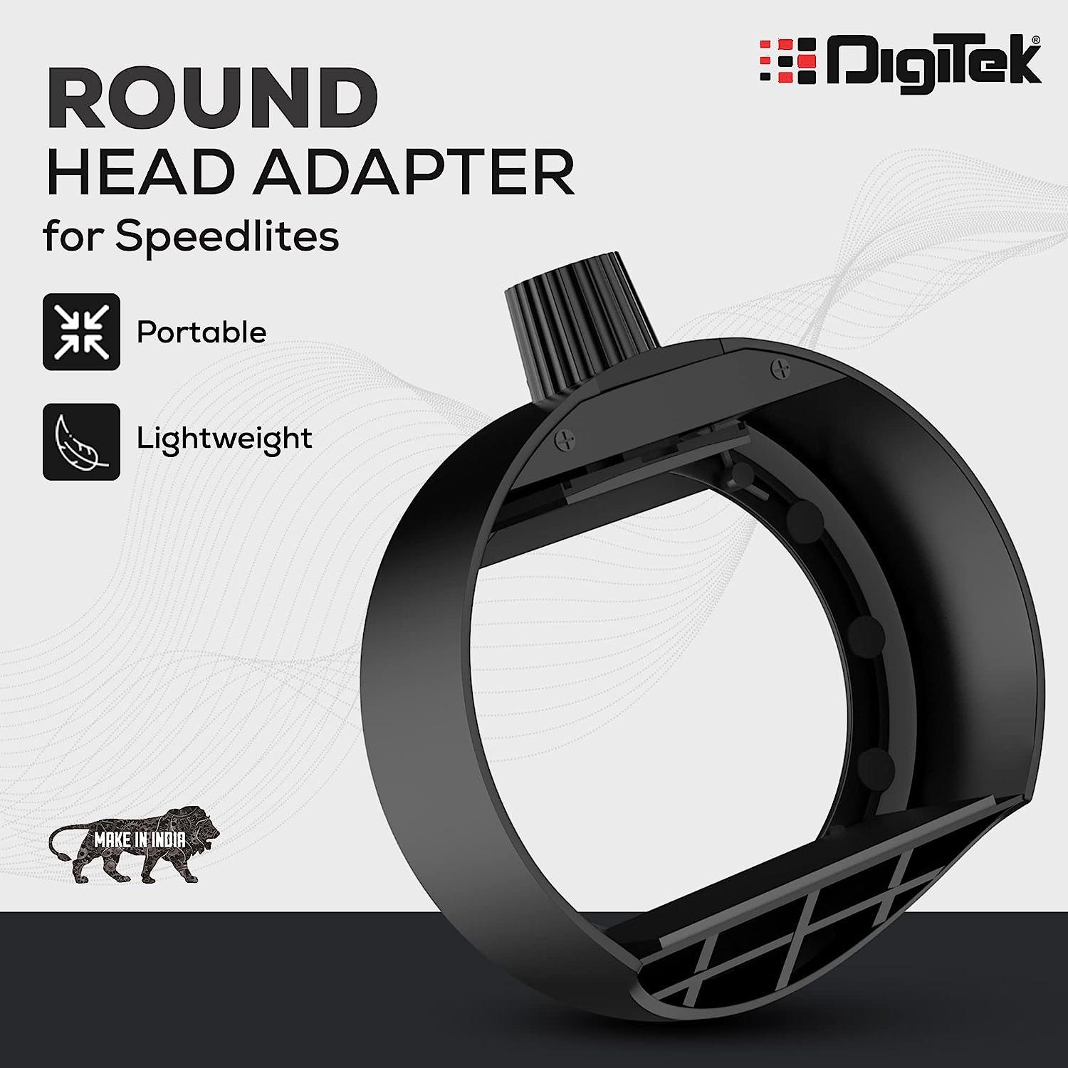 Digitek (DSR-001) Adapter for Round Head Speedlite Accessory. - Digitek