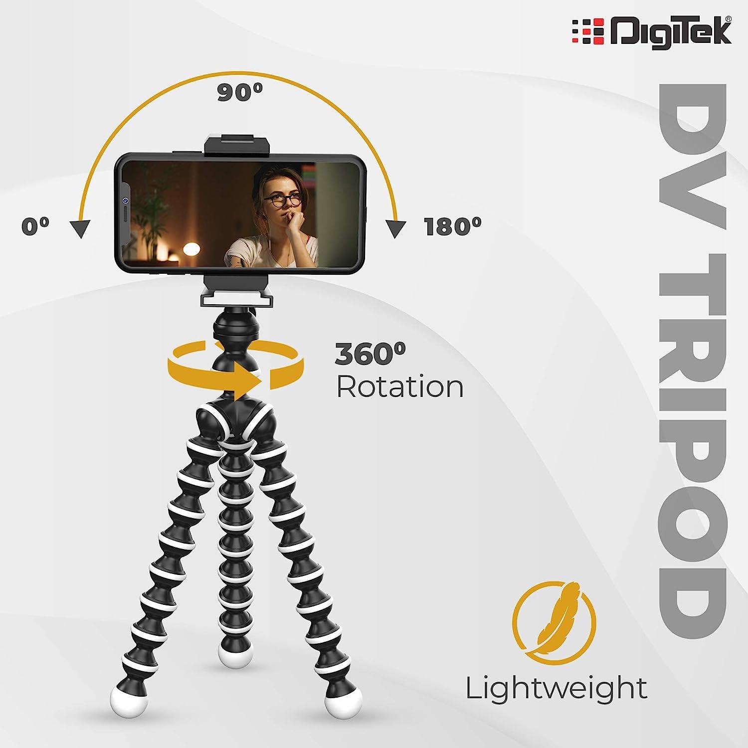 Digitek (DTR 260 GT) Gorilla Tripod/Mini 33 cm (13 Inch) Tripod for Mobile Phone with Phone Mount & Remote - Digitek