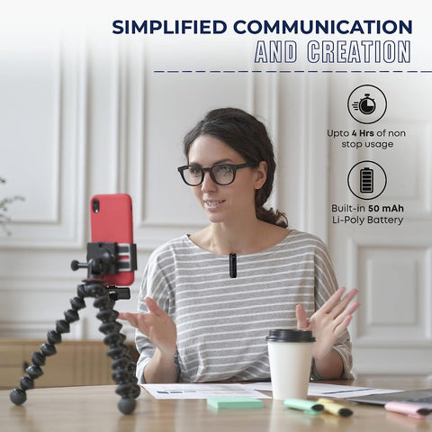 Digitek (DWM-002) Wireless Microphone & Receiver with 8-pin Connector for Noise Cancellation, Fast Charging, Suitable for YouTube Vlog, Live Streaming, Video Shooting & More - Digitek