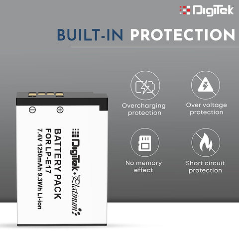 Digitek (LP-E17 Platinum) Platinum Extra Power Secondary Rechargeable Li-ion Battery for Camera LP-E17 - Digitek