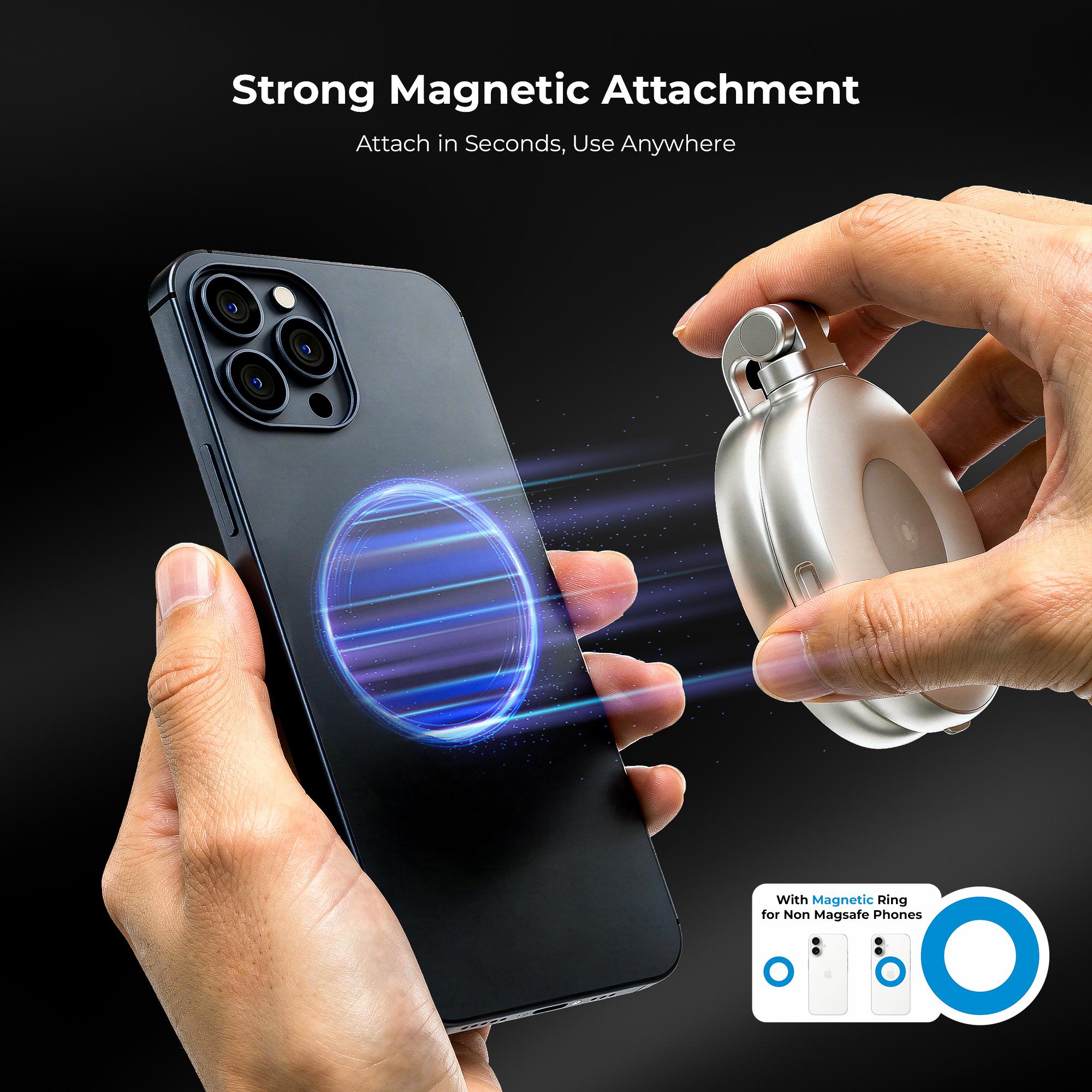 Digitek (DRL 3W) Magnetic Selfie Ring Light with Makeup Mirror, 3 Color Modes 2700K, 5600K, 7500K, 360° Rotation & 180° Pan, Type-C, Use with Smartphones, Laptops & Tabs for Vlogs, Meetings & Makeup