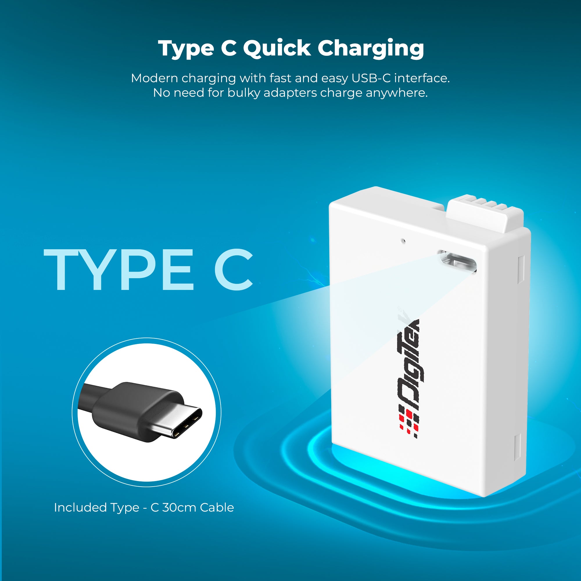 Digitek Platinum (LP-E8 Type C) 1120mAh Li-ion Battery for Canon DSLR Cameras with Type-C Charging Cable, For Canon PowerShot EOS 550D, 600D, 650D, 700D, Kiss X4–X7i, and Rebel T2i–T5i
