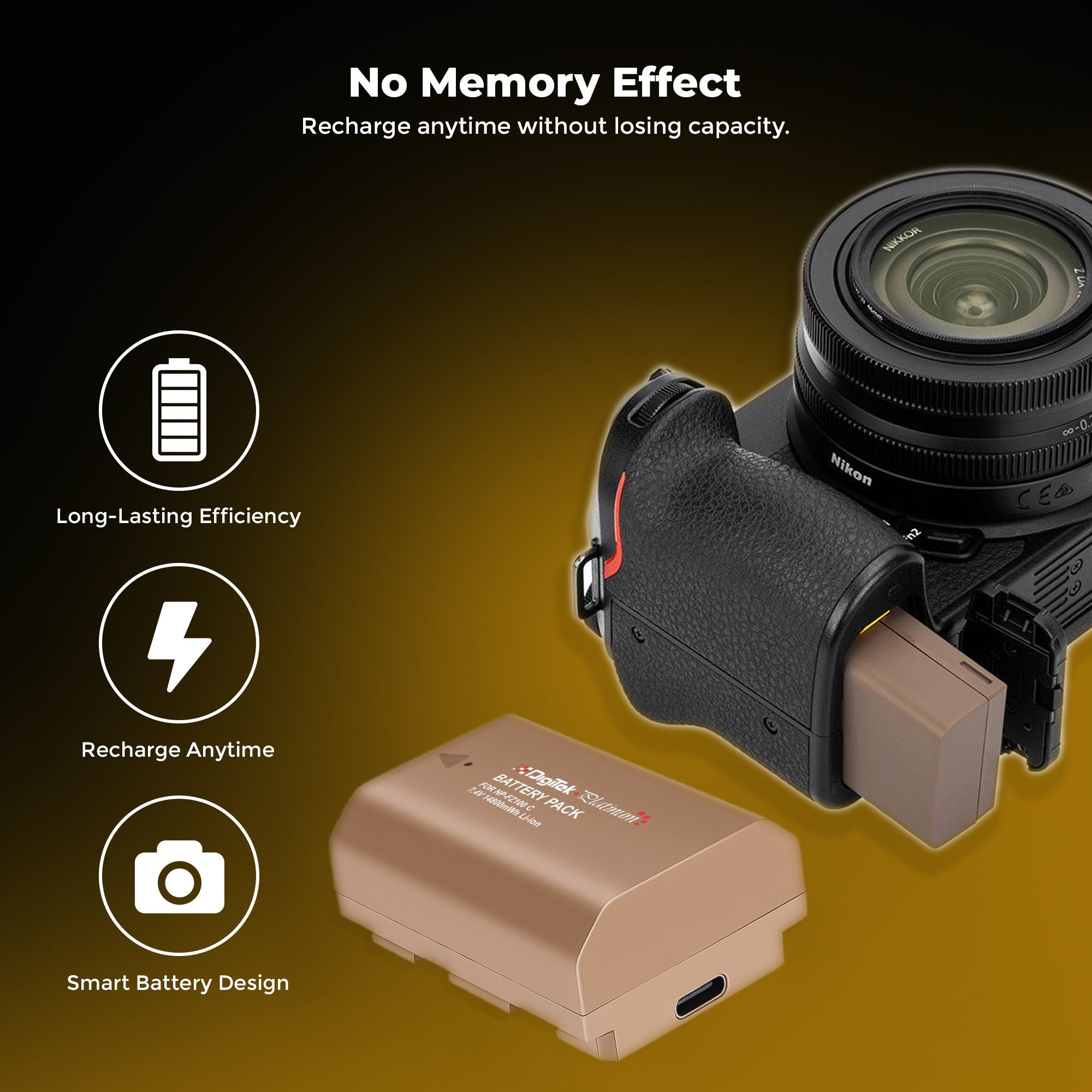 Digitek Platinum (NP FZ100 Type C) 14800mWh High Capacity Li-Ion Camera Battery for Sony