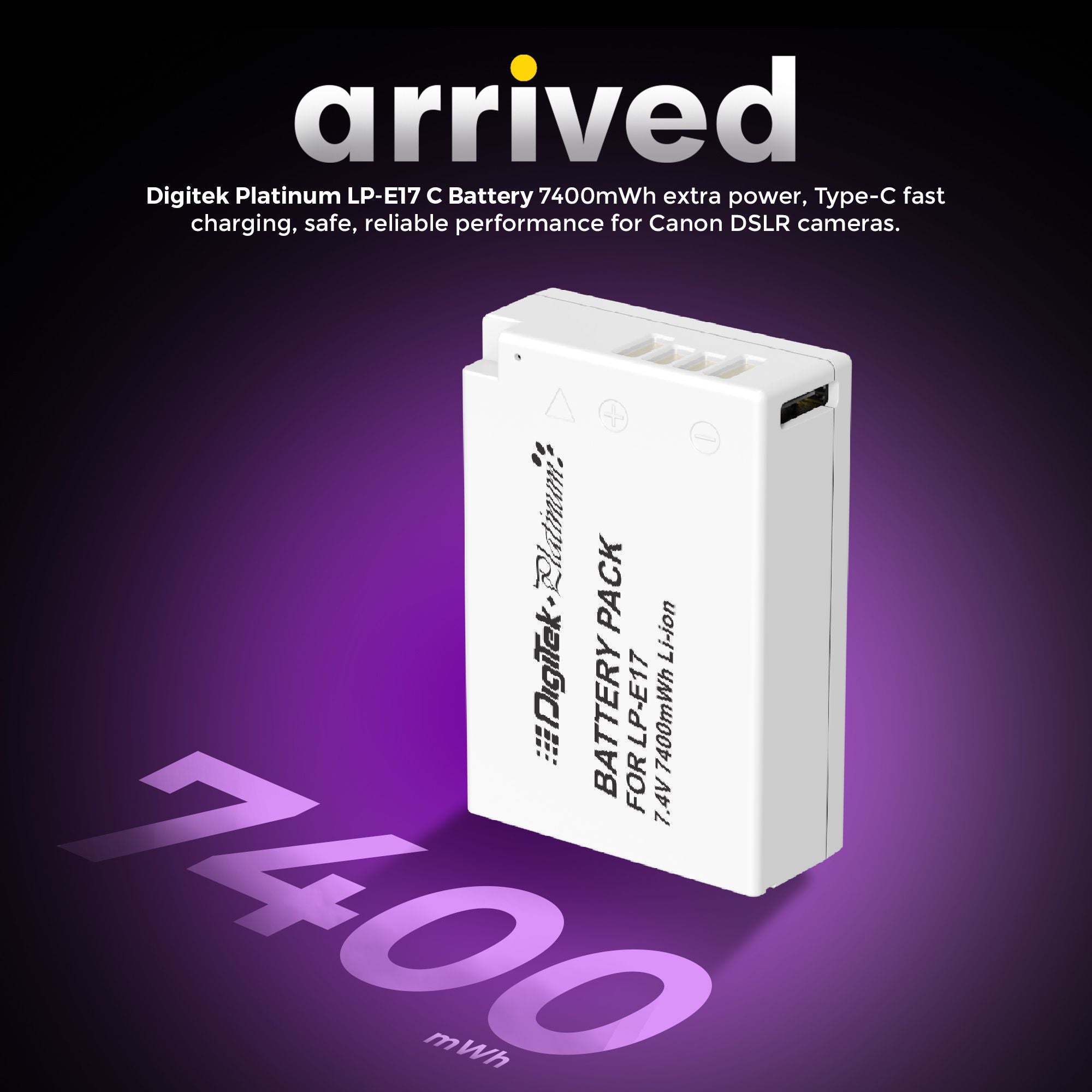 Digitek Platinum (LP-E17 C Combo) 1250mAh Lithium-Ion Rechargeable Camera Battery for Canon