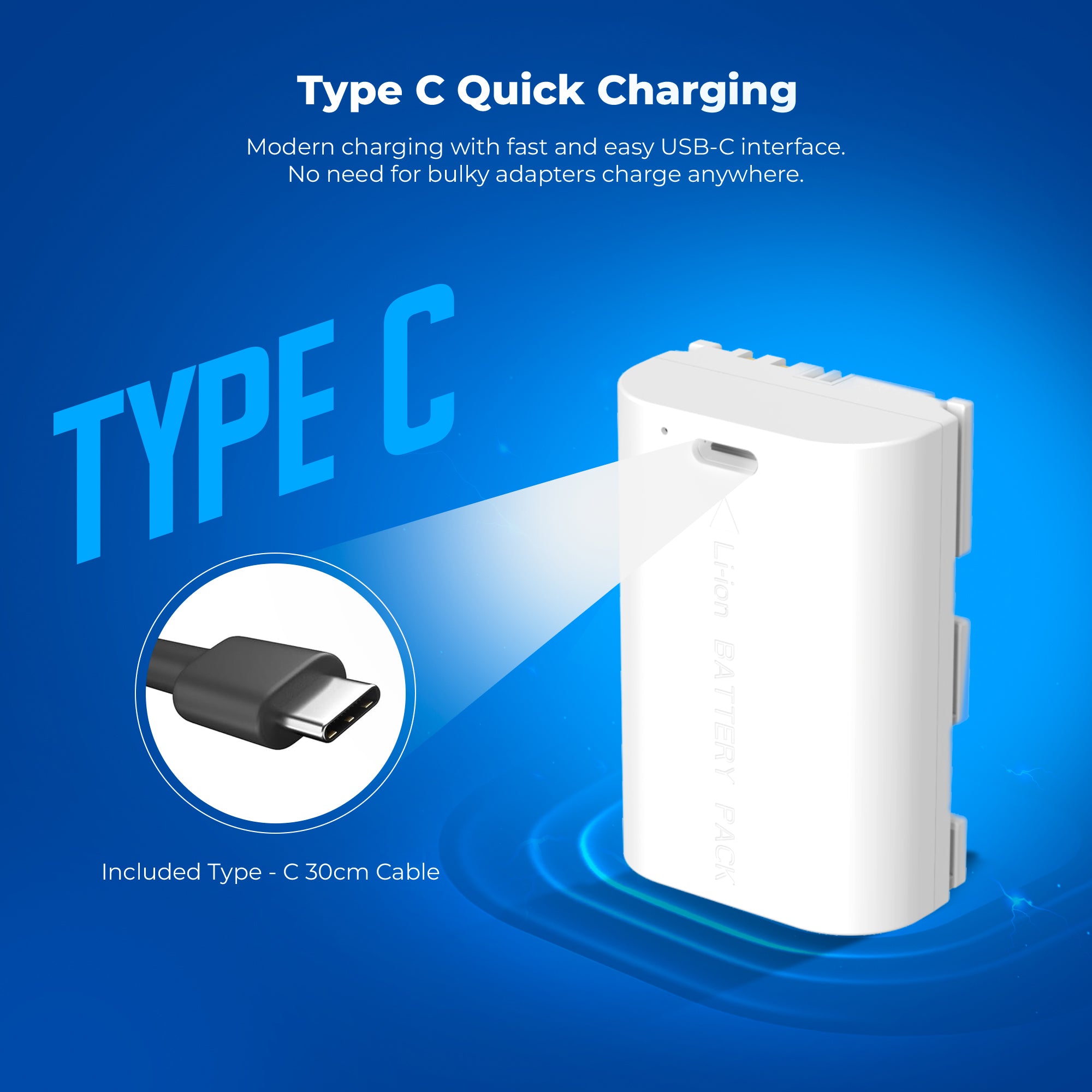 Digitek Platinum (LP-E6 Type C) 3000mAh Extra Power Li-ion Battery for Canon DSLR Cameras with Type-C Charging Cable