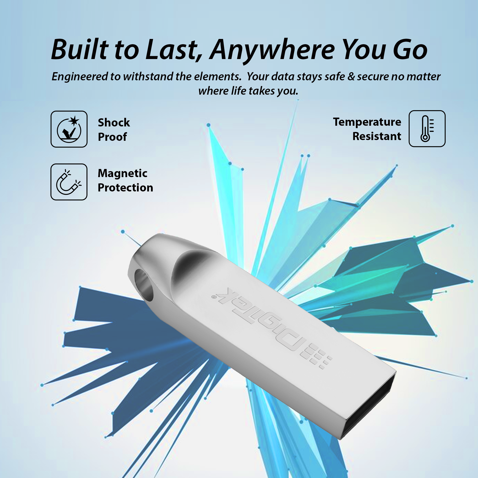 Digitek (Dud 128GB 2.0V) 128GB USB 2.0 U Disk Flash Drive, High Speed Read & Write Pen Drive, Magnetic, X-Ray & Temperature Resistant, Compatible with Windows & Mac OS