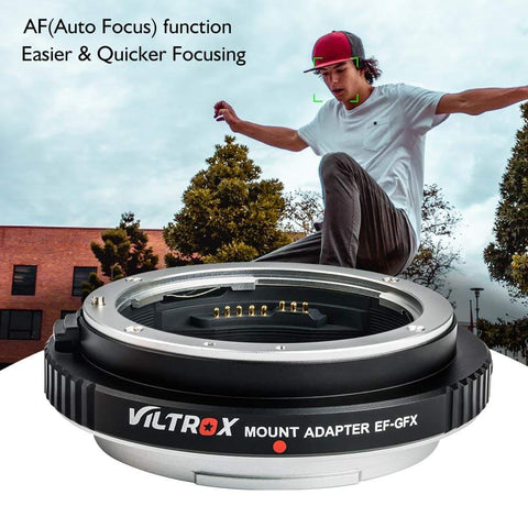 VILTROX EF-GFX Auto Focus Lens Mount Adapter USB Upgrade for Canon EF EF-S Lens to GFX-Mount Med-Format Cameras for Fuji GFX 50S/ 50R with Andoer Cleaning Cloth - Digitek