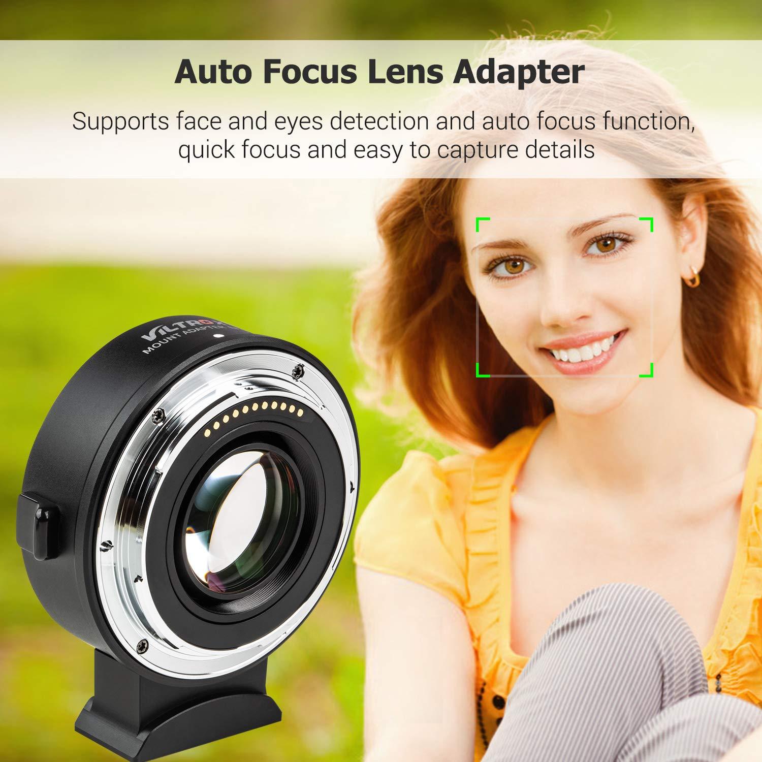 VILTROX EF-Z2 Auto Focus Lens Mount Adapter USB Upgraded with 1/4 inch Screw Hole Tripod Base Compatible with Canon EF Lens to Nikon Z6/Z7/Z50 Z-Mount Camera (Viltrox Mount Adaptor EF-Z2 Speed Booster) - Digitek