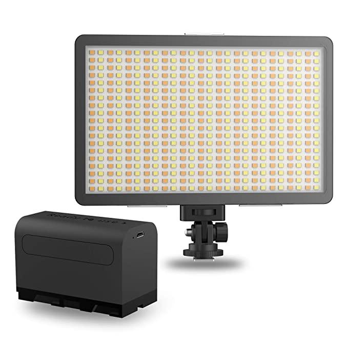 Digitek Bi-color LED D520WB Video Light & NP-750 Li-ion Battery with Micro USB Charging (LED D520WB COMBO) - Digitek