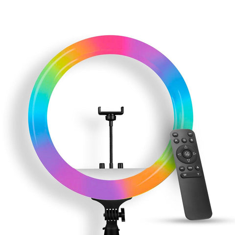 Digitek (DRL-18 RGB) RGB LED Ring Light 46cm for YouTube | Photo-Shoot | Video Shoot | Live Stream | Makeup & Vlogging | Compatible with iPhone/Android Phones & Camera - Digitek