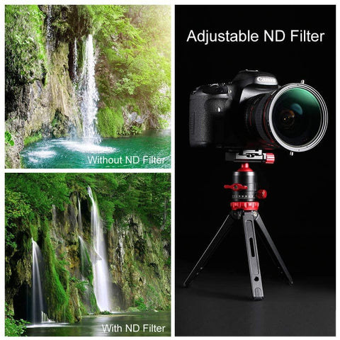 K&F Concept (ND2-ND32 ND Filter & CPL) Variable Fader ND2-ND32 ND Filter and CPL Circular Polarizing Filter 2 in 1 for Camera Lens Nano-X Spot Weather Sealed - Digitek
