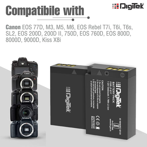 Digitek (LP-E17) Lithium-ion Rechargeable Battery Pack for DSLR Camera, Compatibility - EOS 750D, EOS 760D, EOS 800D, EOS 77D & More