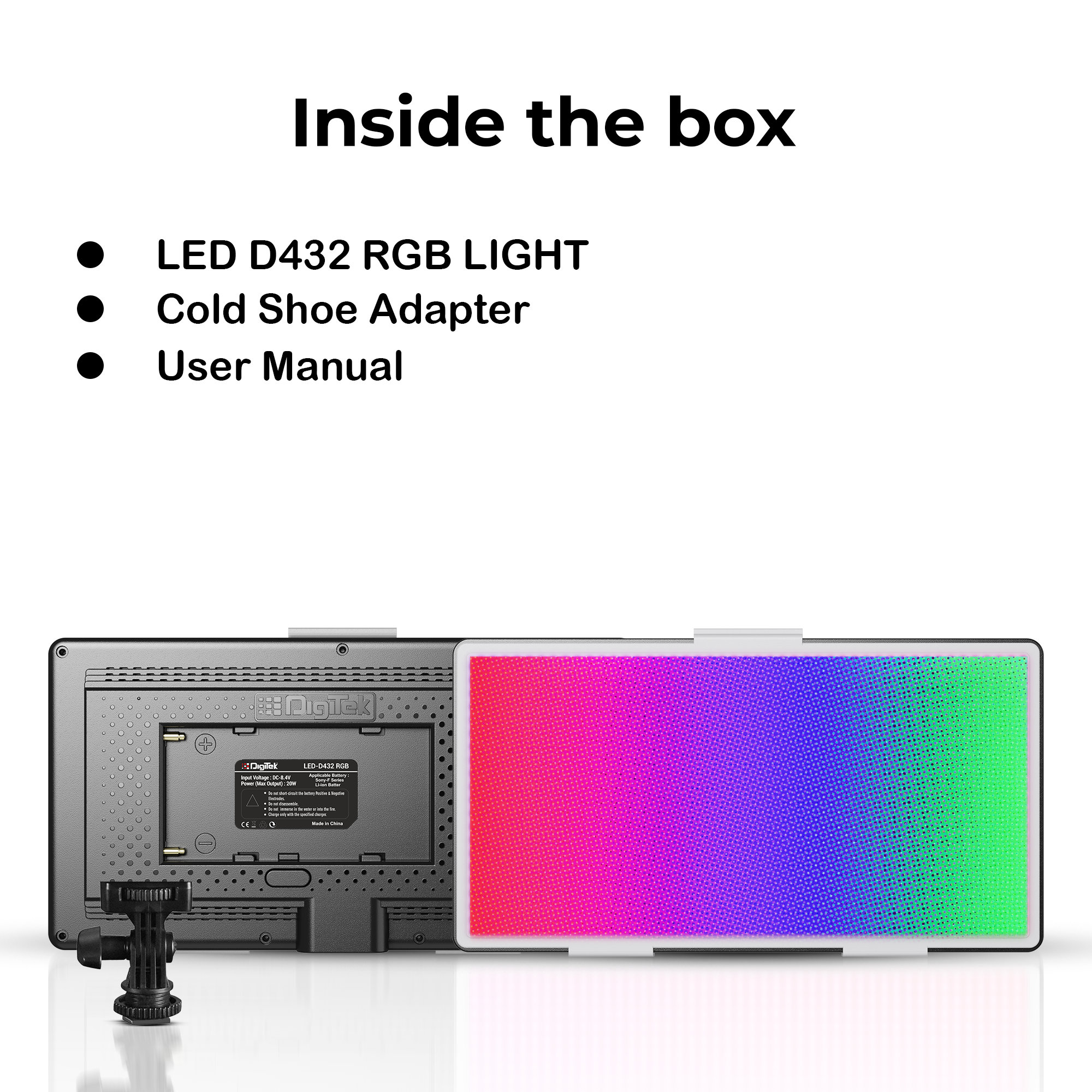Digitek (LED-D432 RGB) Portable RGB LED Video Light LED-D432 RGB