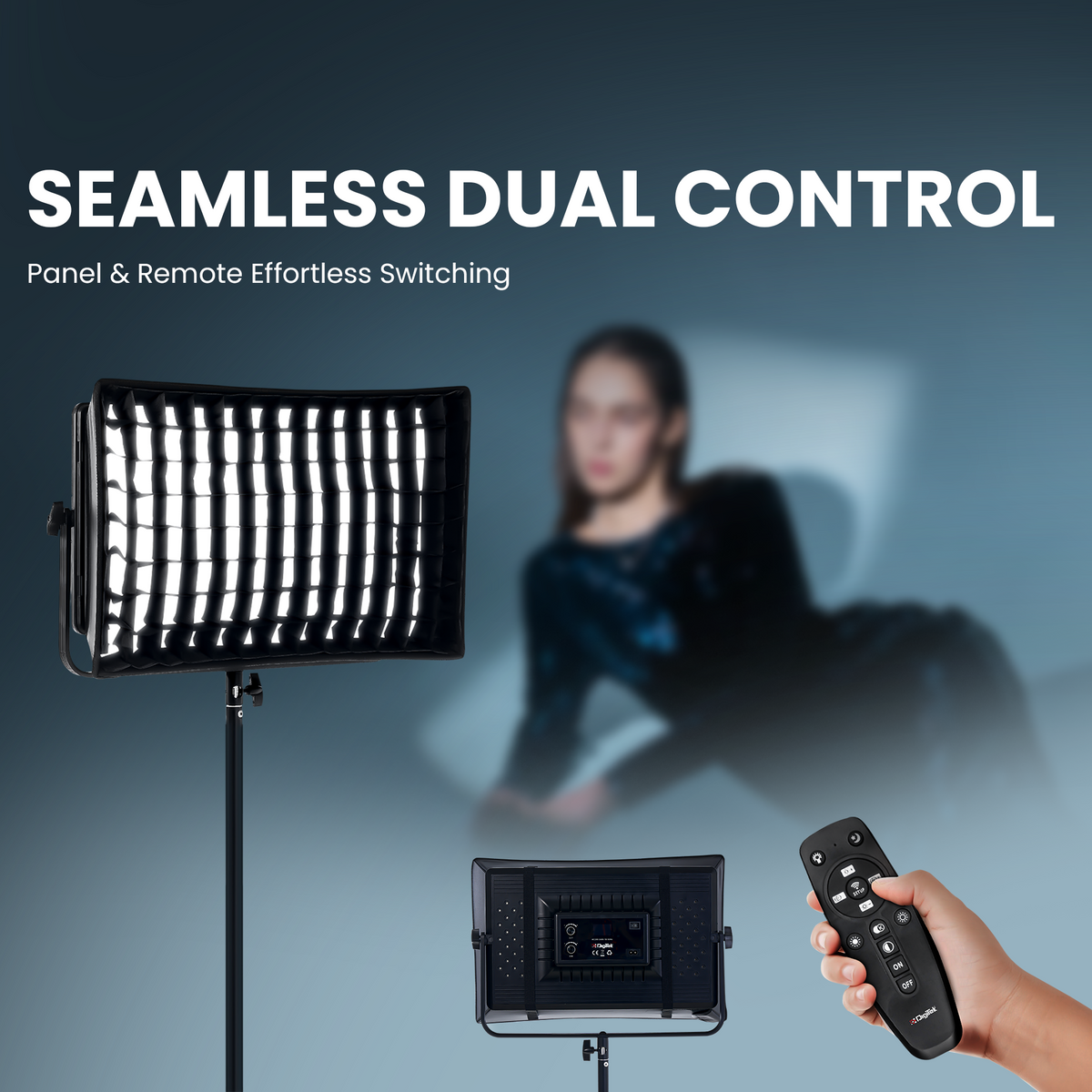 Digitek Video Light LED D1500 LED Light | Softbox & Grid, Flicker-Free ...