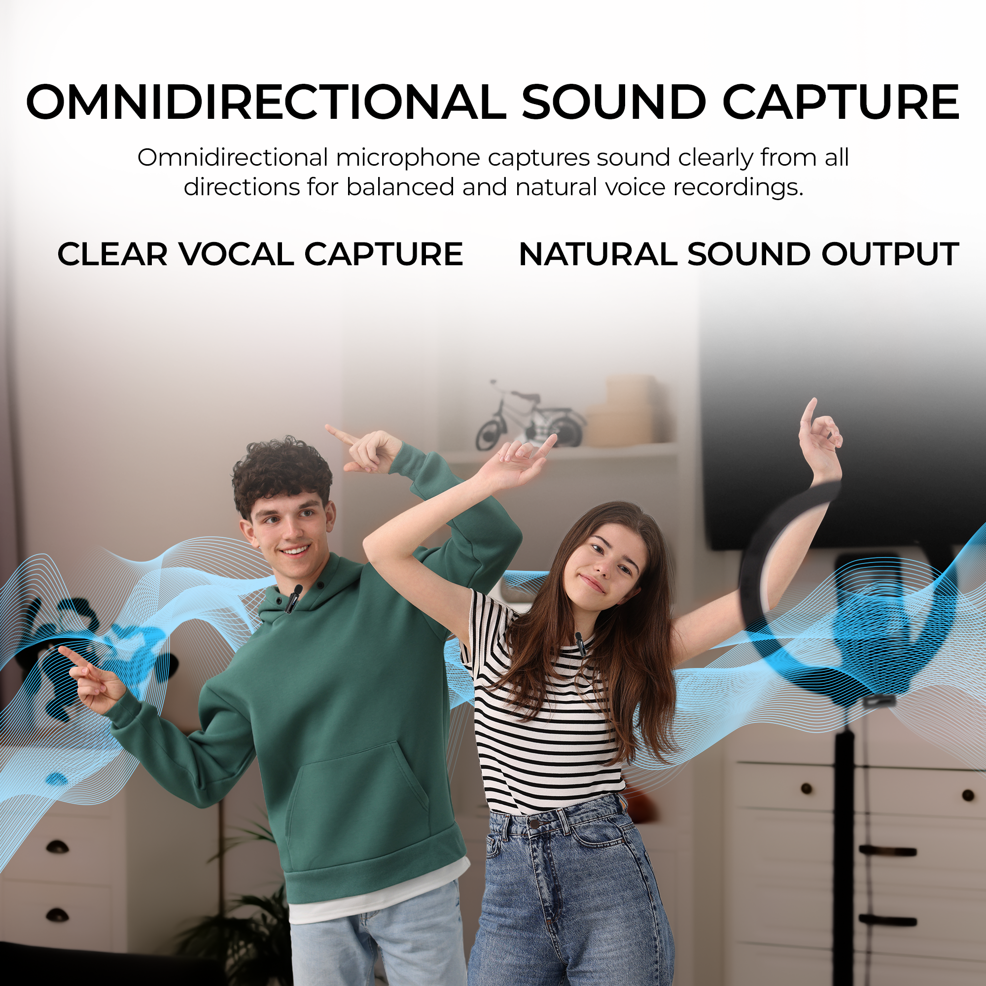 Digitek (DWM 014) Wireless Microphone System with Type-C Connector, 2 Transmitters & 1 Receiver, 40m Range, Noise Cancellation, 7H Battery, 2.4GHz Low Latency Mic, Ideal for vloggers & creators