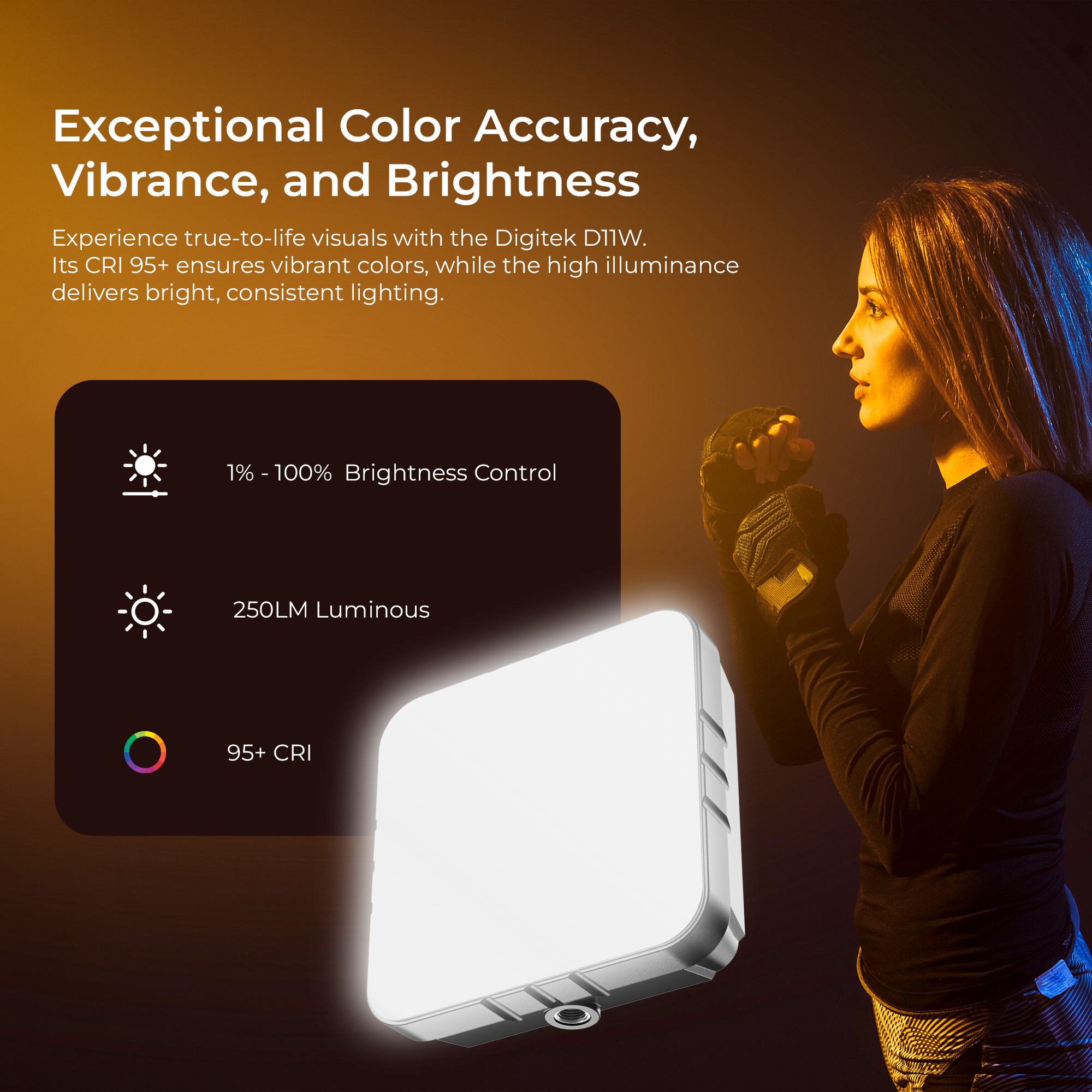 Digitke (LED-D11W) Portable Bi-Color LED Video Light LED-D11W