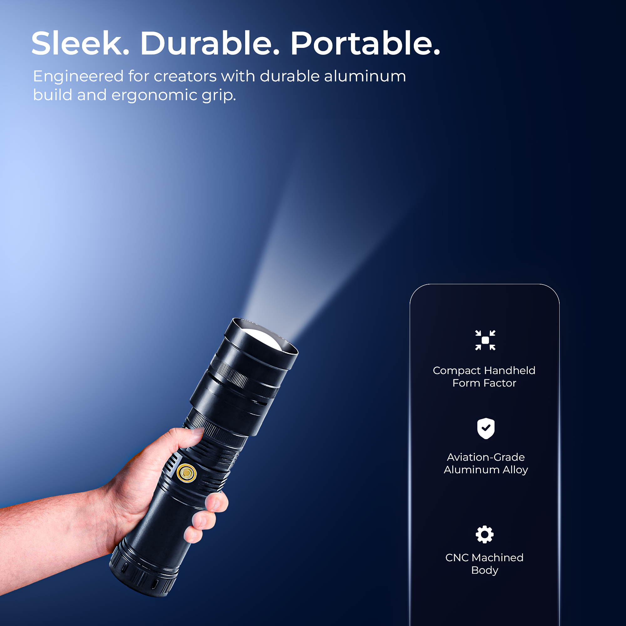Digitek (DS 40 WTP PRO) Portable Torch Projector Snoot with Dedicated Professional Les & Push Pull Adjustable Focused Beam, 20 Projection GOBOs