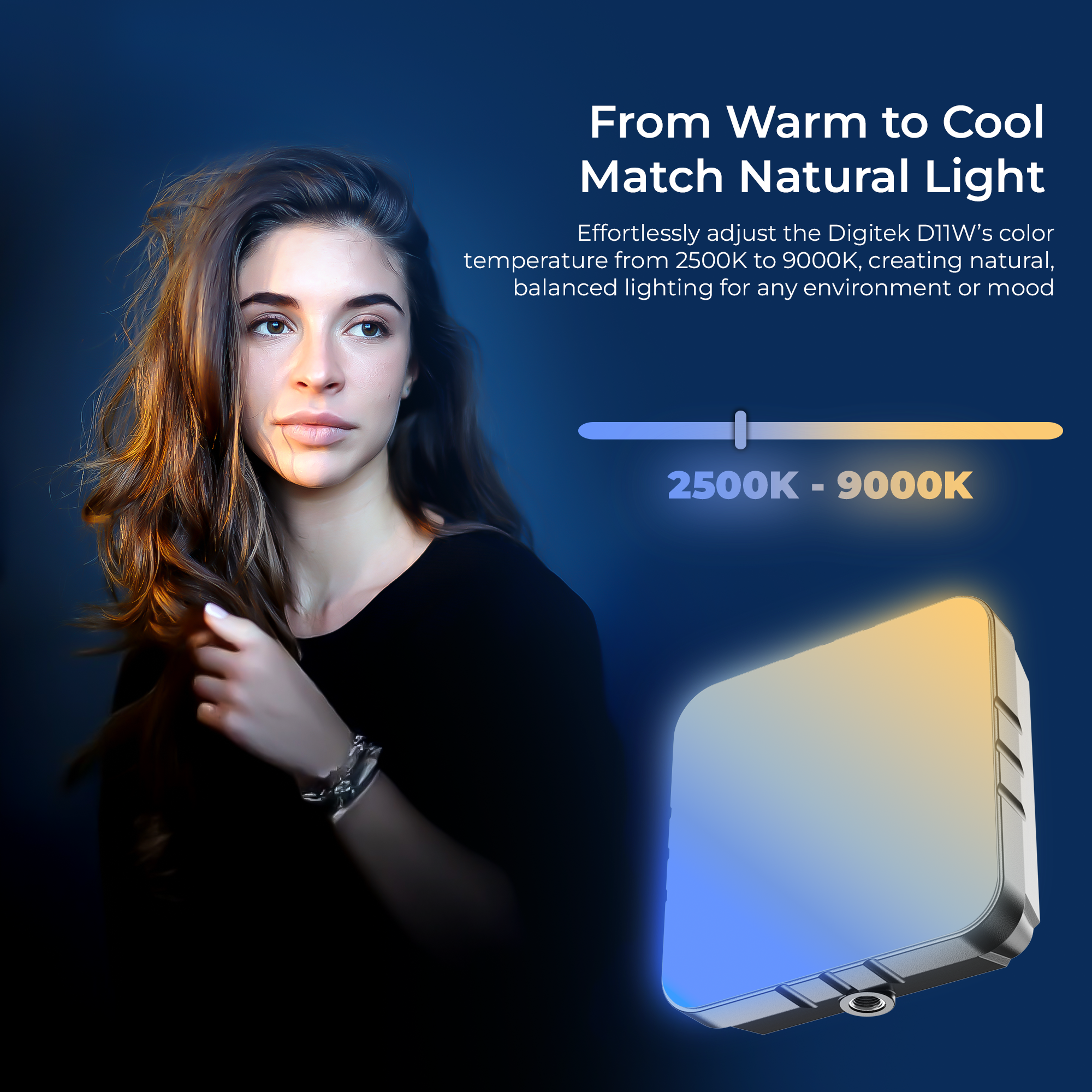 Digitke (LED-D11W) Portable Bi-Color LED Video Light LED-D11W