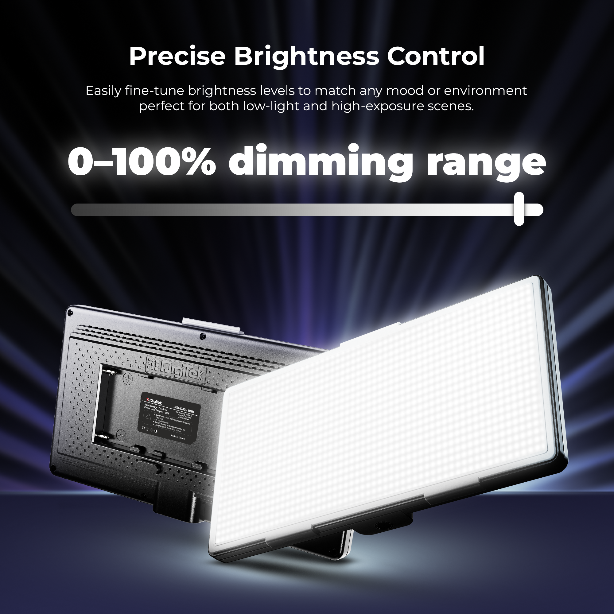 Digitek (LED-D432 RGB) Portable RGB LED Video Light LED-D432 RGB