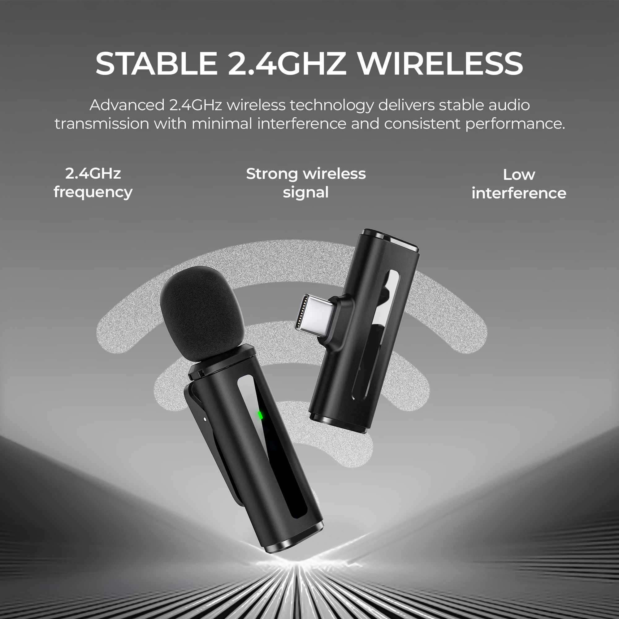Digitek (DWM 010) Wireless Microphone System with Type-C Connector, 1 Transmitters & 1 Receiver, 40m Range, Noise Cancellation, 7H Battery, 2.4GHz Low Latency Mic, Ideal for Vloggers & Creators