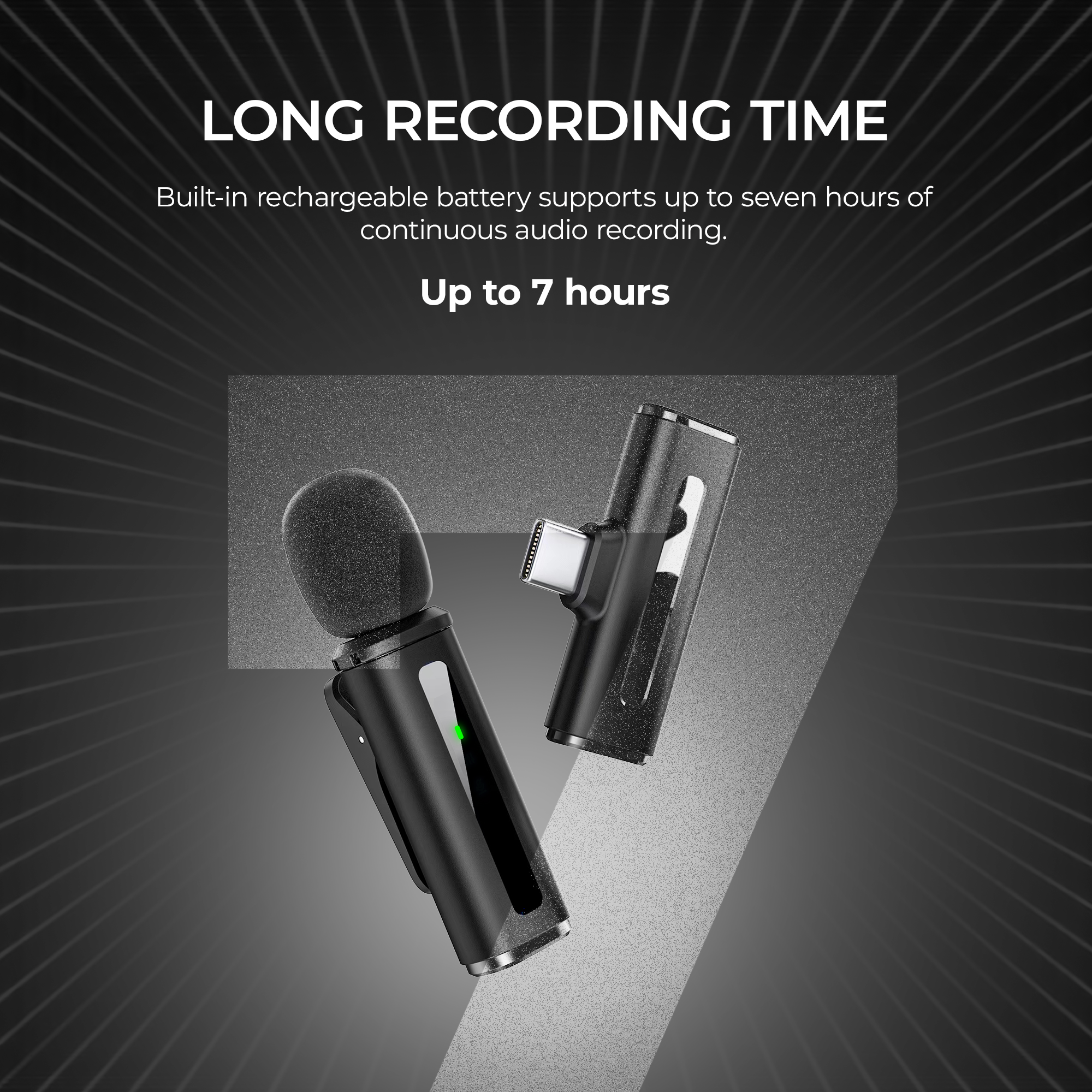 Digitek (DWM 010) Wireless Microphone System with Type-C Connector, 1 Transmitters & 1 Receiver, 40m Range, Noise Cancellation, 7H Battery, 2.4GHz Low Latency Mic, Ideal for Vloggers & Creators