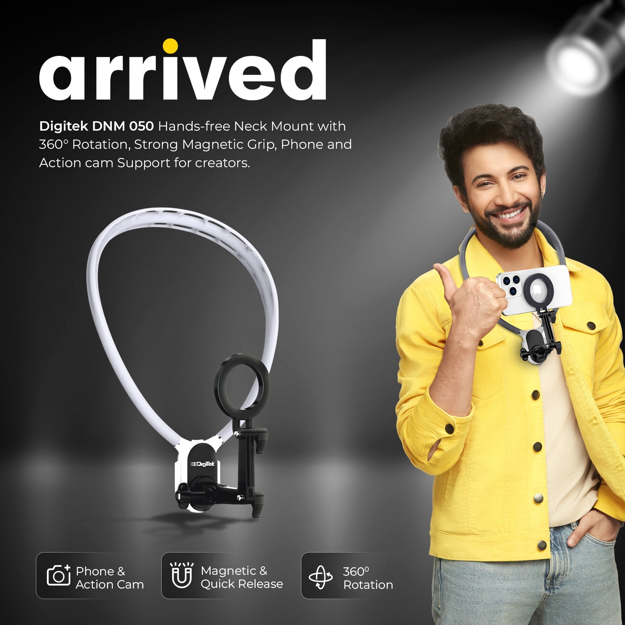 Digitek (DNM 050) Magnetic Neck Mount for Phones & Action Cameras