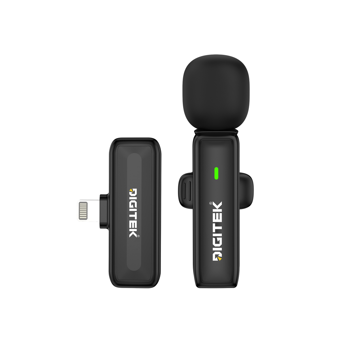 Digitek DWM-302 Wireless Microphone System for iPhone with Lightning Port, 2.4GHz Wireless Lavalier Mic, ENC Noise Reduction, Plug & Play, Up to 30m Range, 5 Hours Battery, Ideal for Vlogging, Live Streaming & Interviews