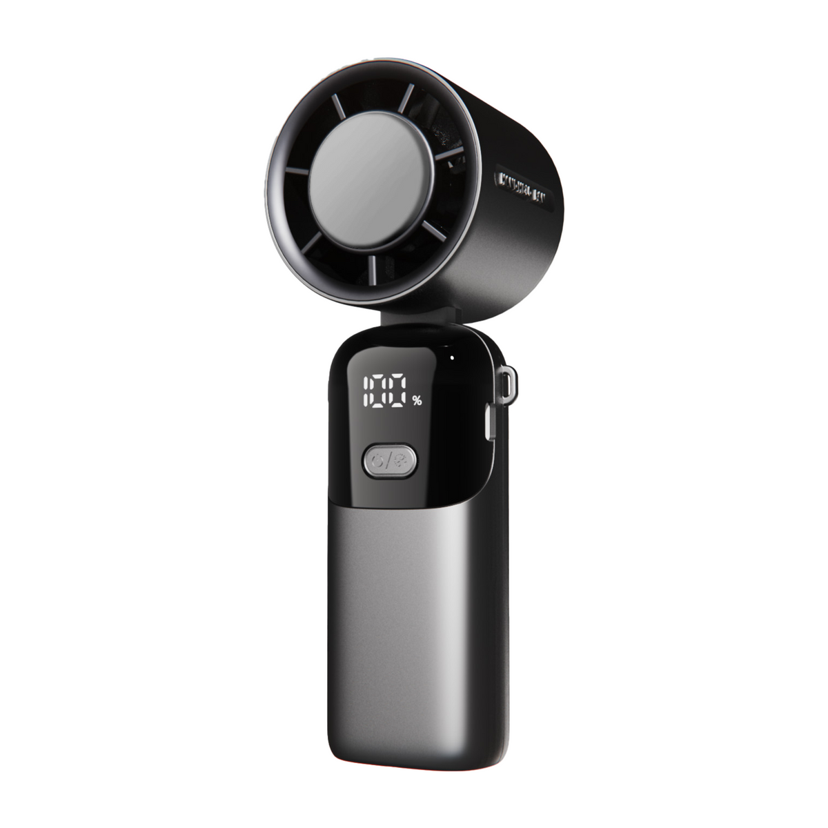 Digitek DFP-S19 Portable Handheld Fan | 5W Powerful Wind | 100 Stepless Speed Levels | 1800mAh Rechargeable Battery | LED Display | USB Type-C Charging | Foldable Handheld, Desktop & Hanging Mini Fan Grey