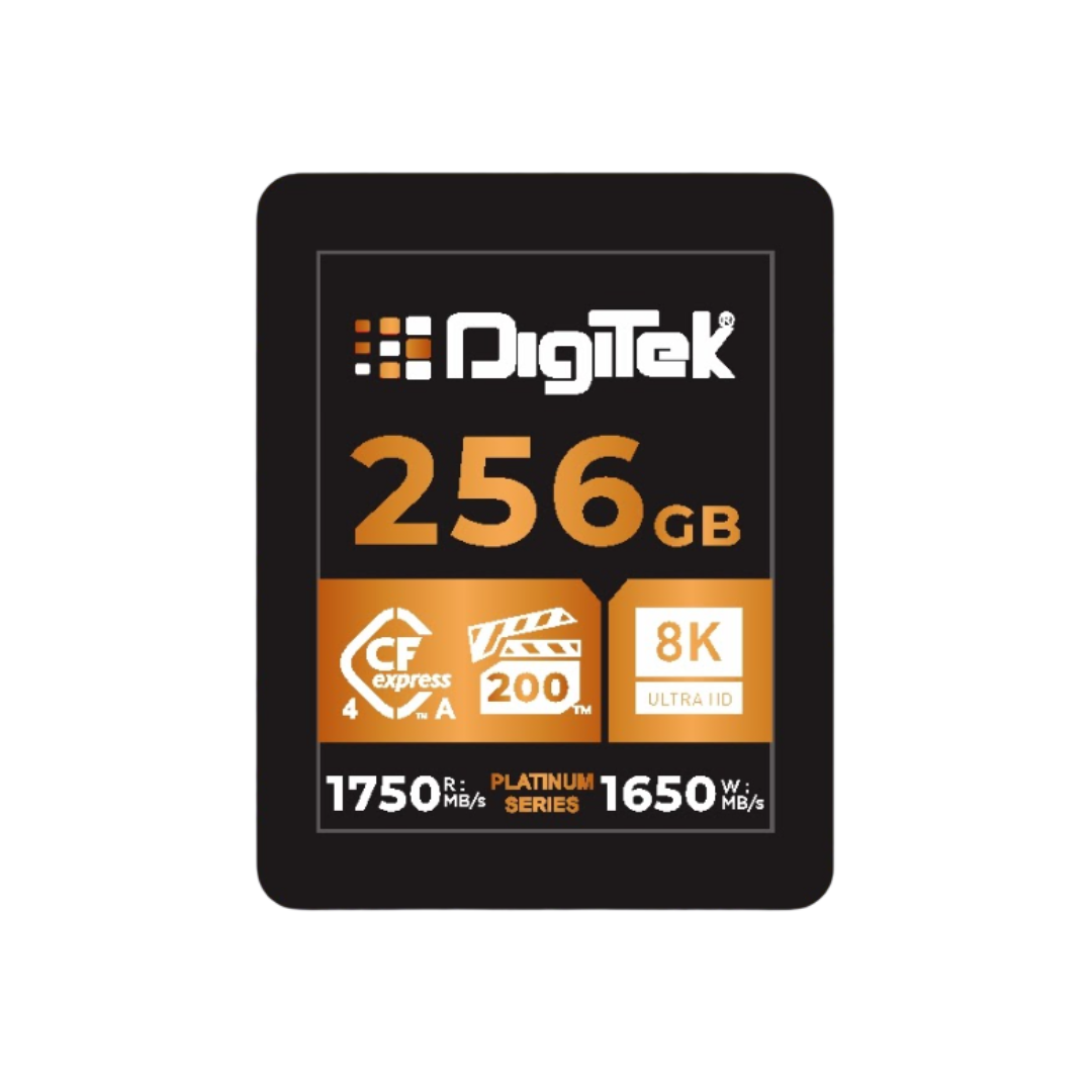 Digitek CFexpress Type A 4.0 256GB Memory Card Platinum Series, 8K Ultra HD, 1750MB/s Read, 1650MB/s Write, Nytro Boost, Dynamic Thermal Management, For Professional Cameras & 8K RAW Video