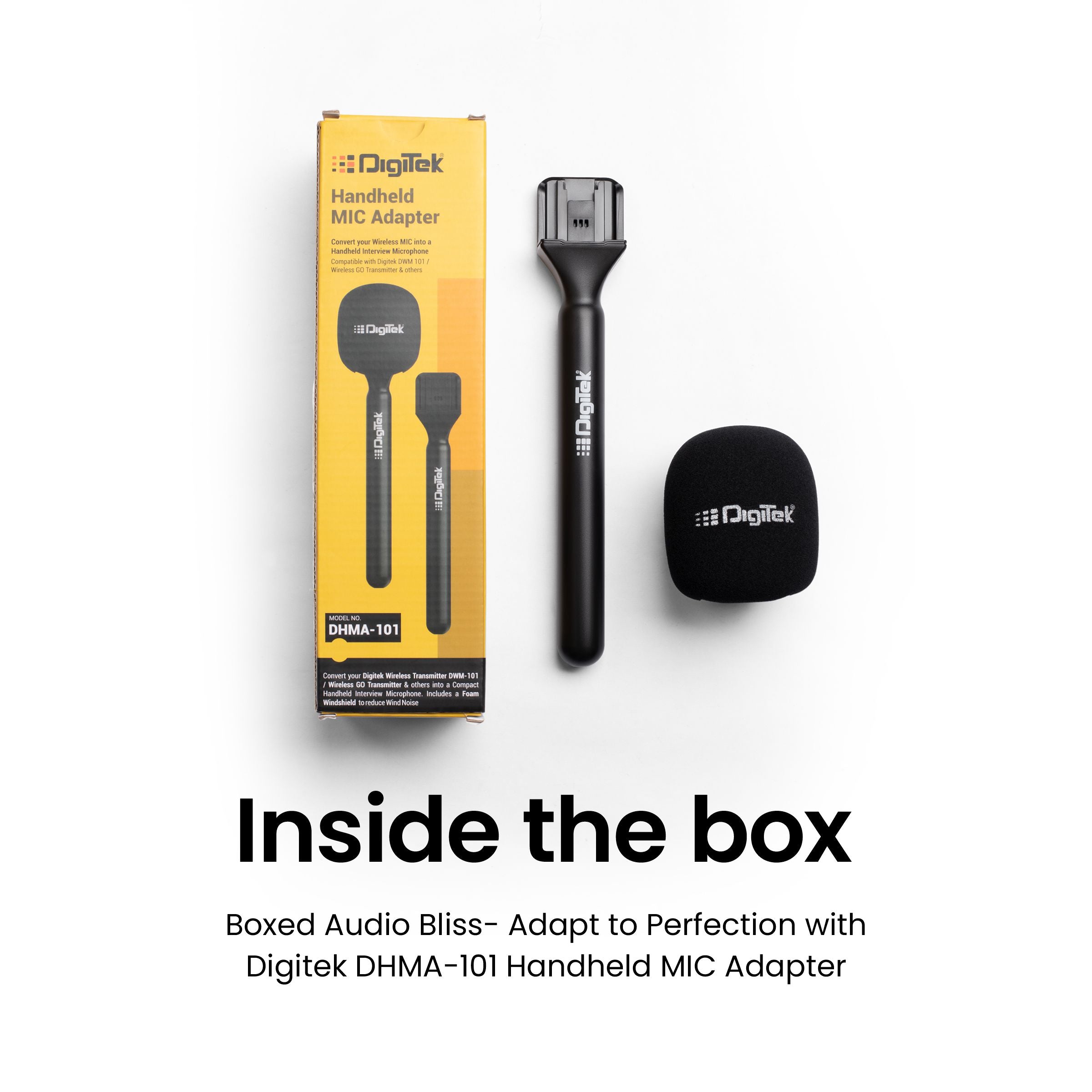 Digitek (DHMA 101) Interview Adapter Compatible with DWM 101 & Other Wireless GO Trensmitter DHMA-101 Includes a Foam Windshield to Reduce Wind Noise