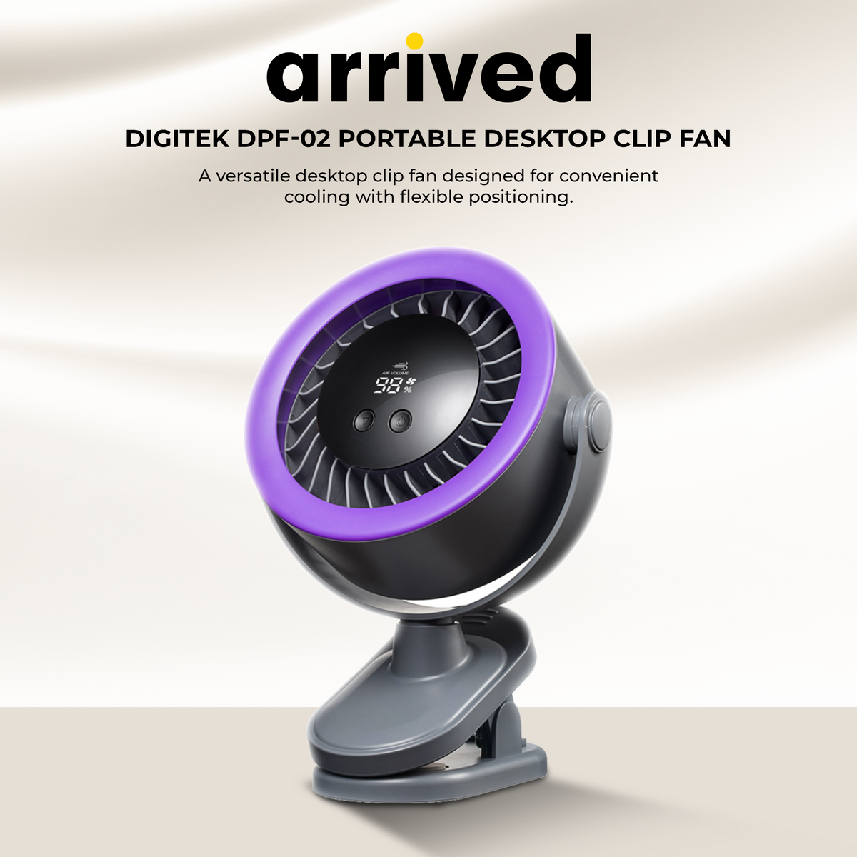 Digitek DPF-02 Portable Rechargeable Desktop Clip Fan, 5 Speed Levels, 360° Adjustable Head, 2000mAh Battery, USB Type-C Fast Charging, LED Battery Indicator, Clip & Desk Fan for Home, Office & Travel
