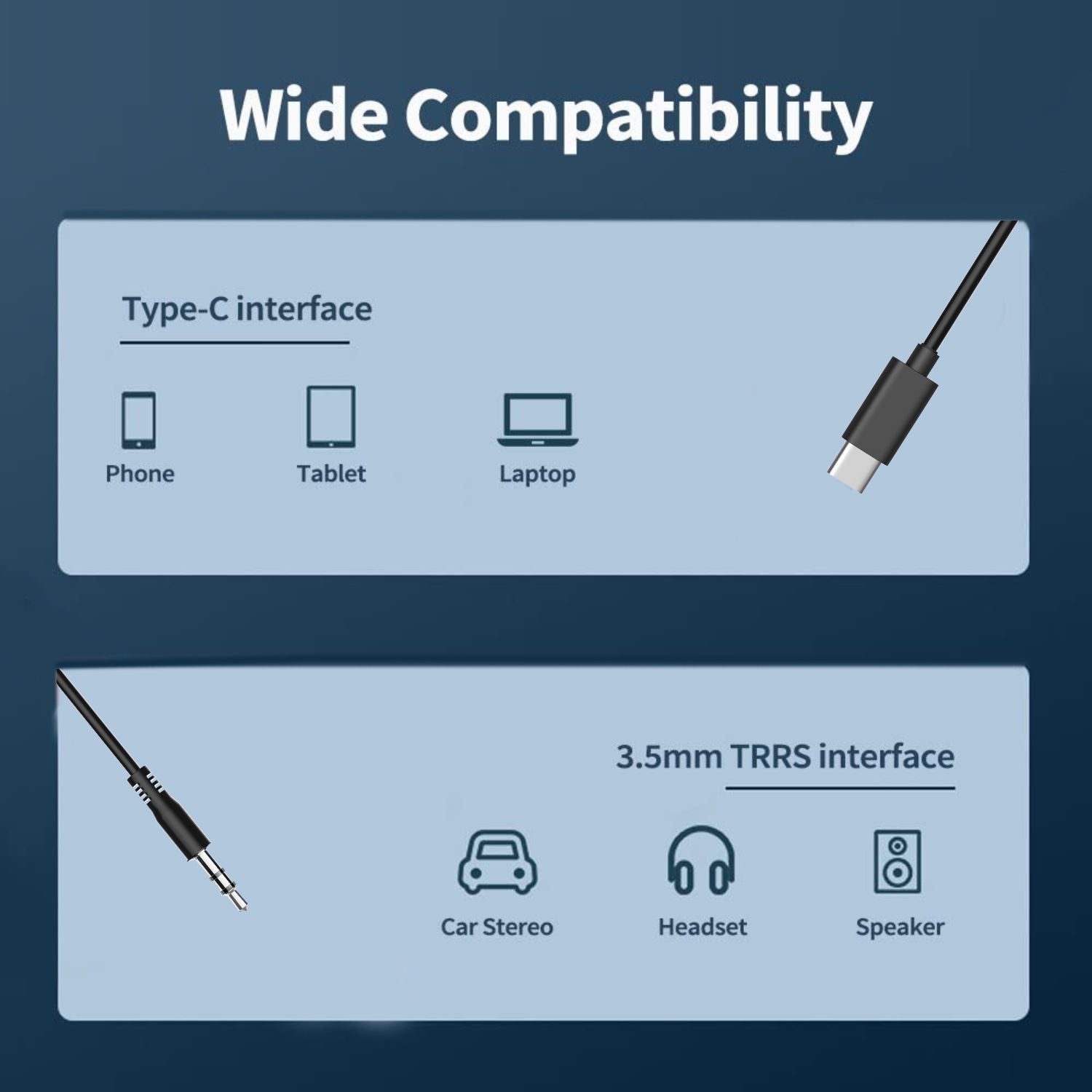 Digitek Type-C to 3.5mm TRS cable for Microphones to be used with Smartphones