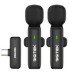 Digitek DWM-303 2-in-1 Wireless Microphone System for USB Type-C Smartphones, Dual Wireless Lavalier Microphones, 2.4GHz Transmission, ENC Noise Reduction, Plug & Play, Up to 30m Range, 5 Hours Runtime for Vlogging, Interviews & Live Streaming