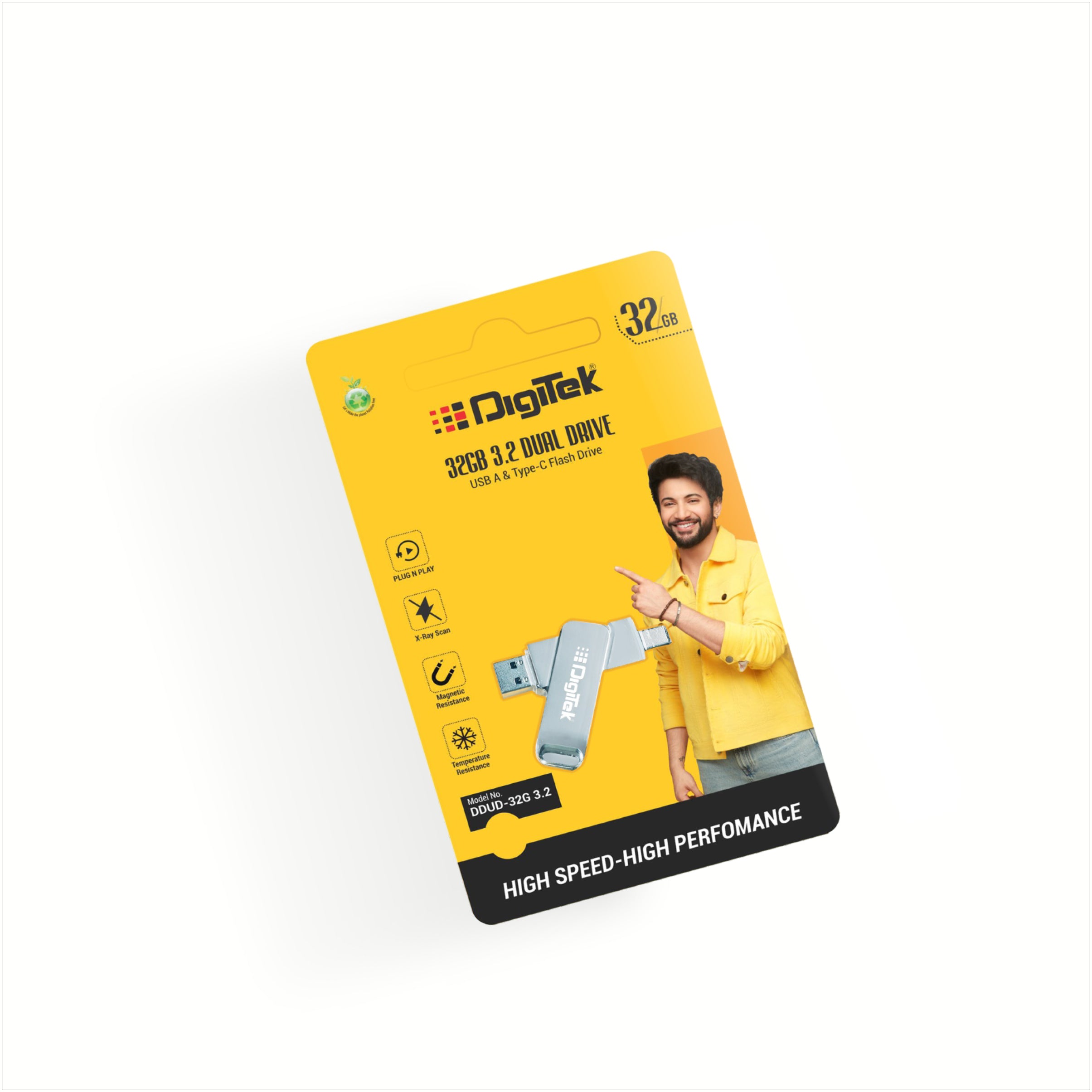 Digitek(DDUD-32G) Pen Drive Dual USB 3.2 32 GB USB A & Type -C Flash Drive