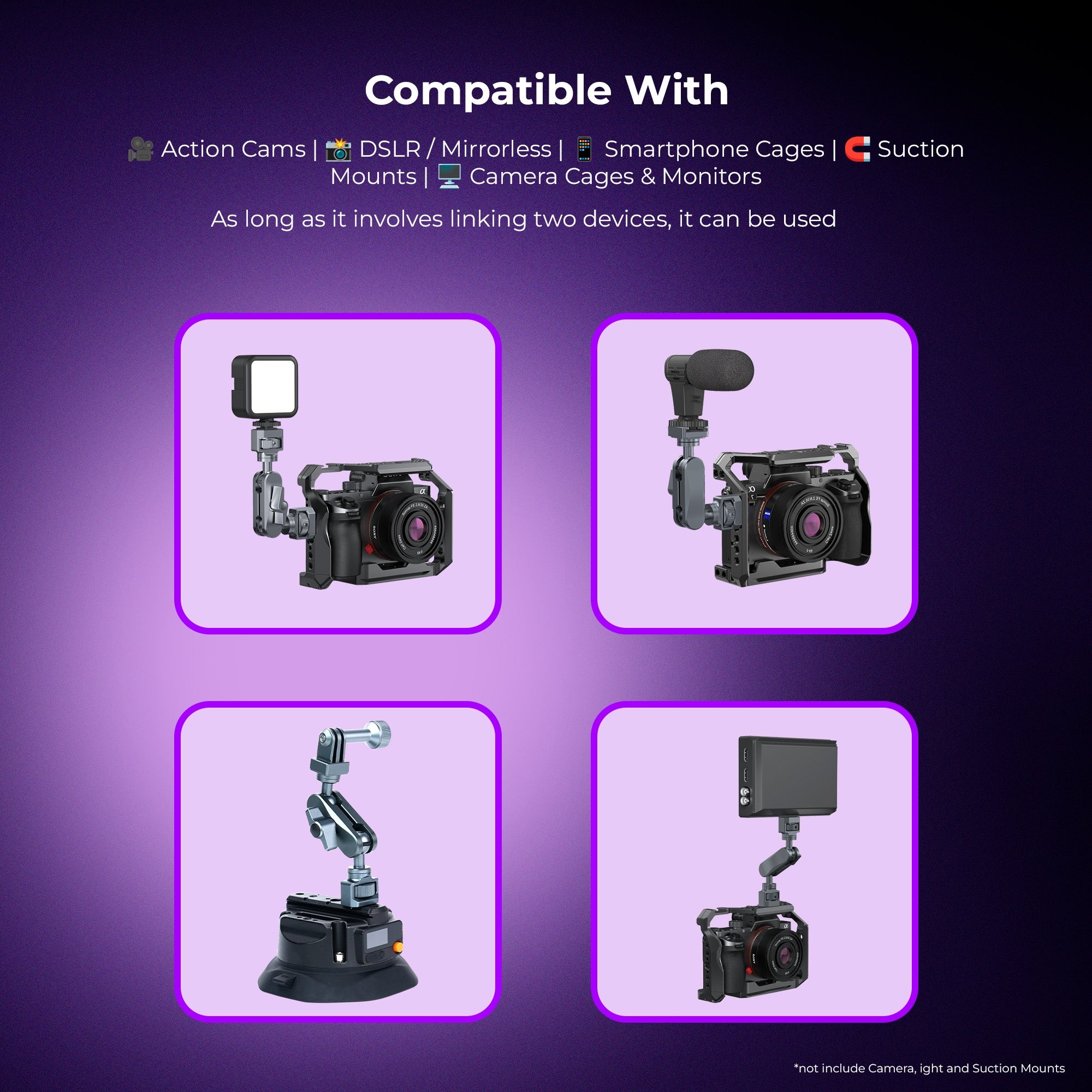 Digitek (DCC 002) Crab Clip Pea Pod Kit, Cold Shoe, NATO Rail, GoPro Adapter, ARRI Locating Pin & Standard 1/4'' Nut for Action Cameras, Cam Cages, DSLR, GoPro & Phone Mounting Clip Accessories