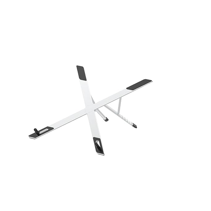 Digitek (DPLS 001) Foldable & Portable Laptop & Tablet Stand | 5KG Max Load, Palm Size with 6 Level Adjustment, Compatible with MacBook, Surface, Lenovo, Dell, HP, iPad Pro & More