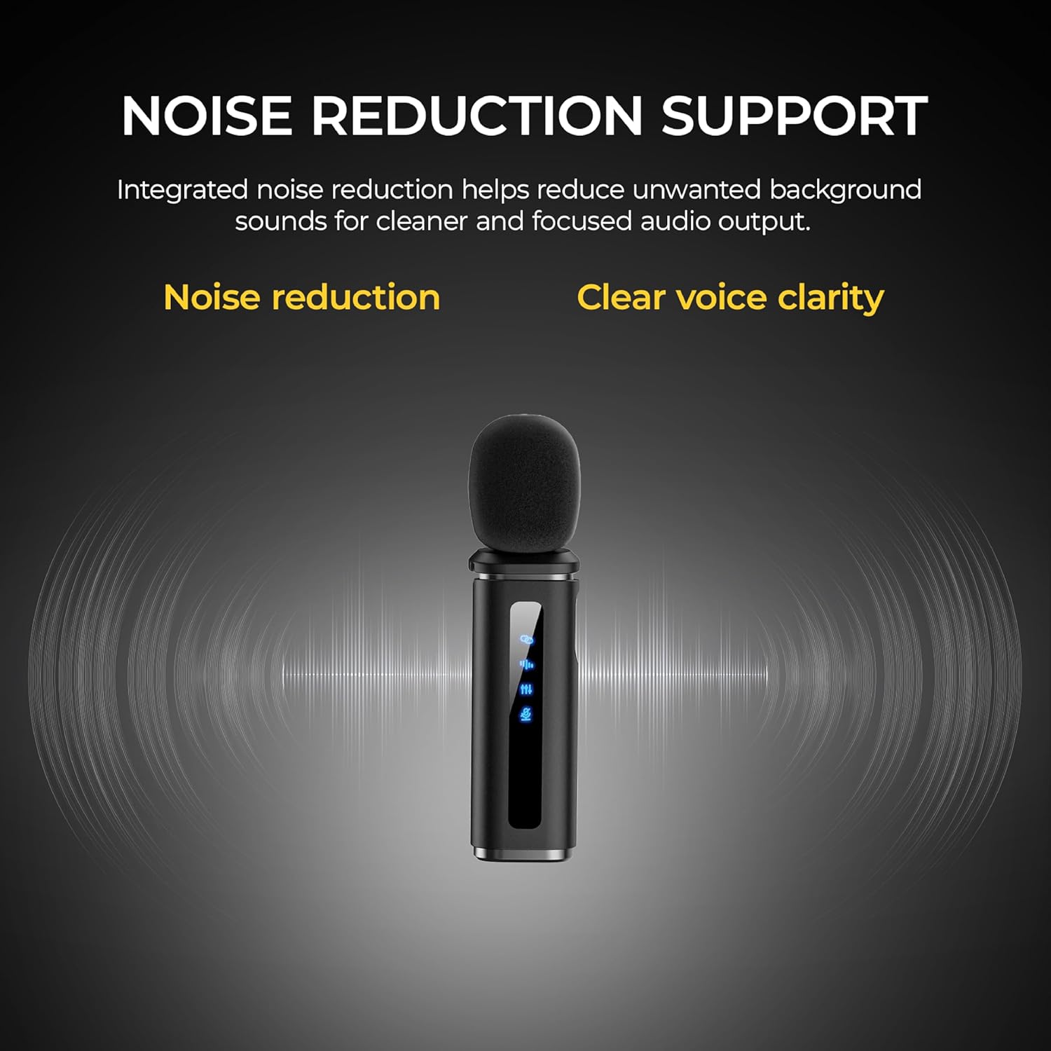 Digitek (DWM 010) Wireless Microphone System with Type-C Connector, 1 Transmitters & 1 Receiver, 40m Range, Noise Cancellation, 7H Battery, 2.4GHz Low Latency Mic, Ideal for Vloggers & Creators