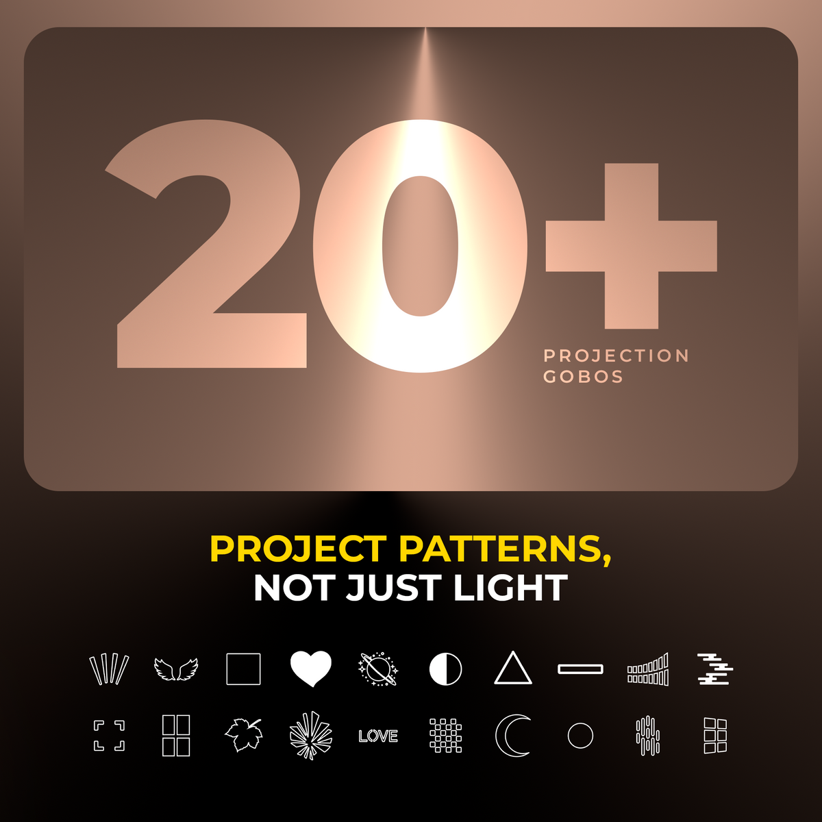 Digitek DS-32 WTP Photography Optical Snoot Light 32W, 4500mAh Battery, CRI 95+, 4 Color Light Modes, 20 Projection Gobos, 1-100% Dimming, Type-C Fast Charging, Creative Photography Lighting